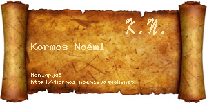 Kormos Noémi névjegykártya