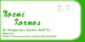 noemi kormos business card